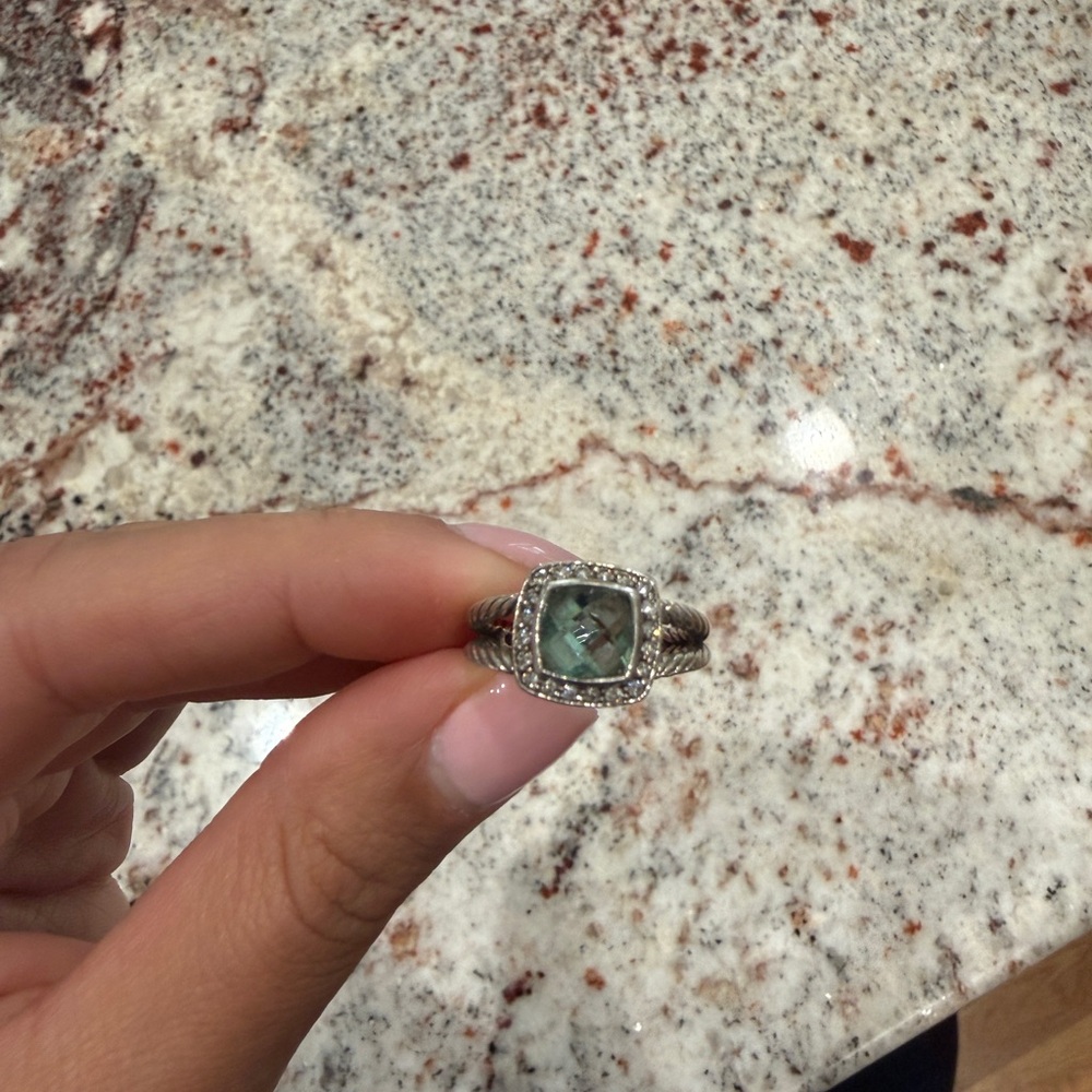 DY PETITE ALBION RING IN PRASIOLITE